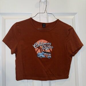 Brown California Dreams Crop Top